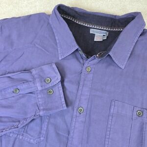 Carbon2Cobalt Button Up Shirt Men XL Purple Dual Pocket Long Sleeve 133649